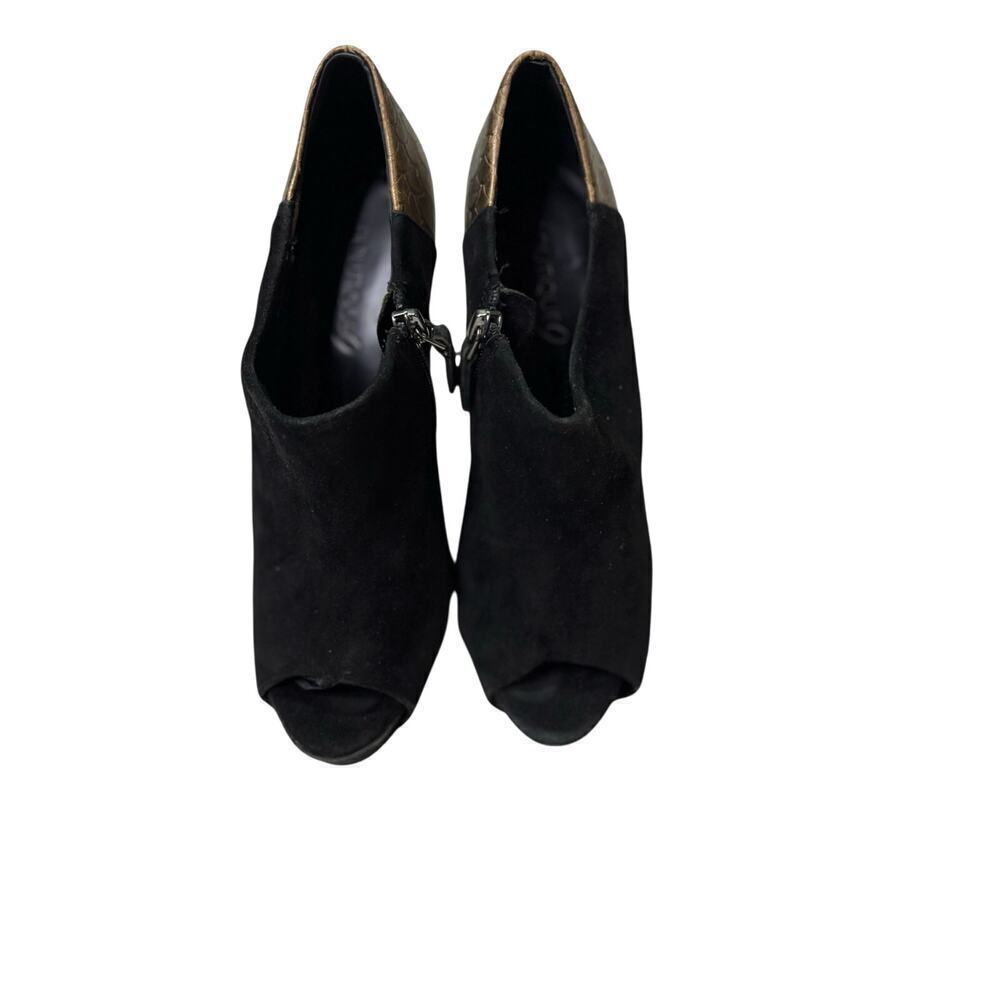 Boutique 9 Colton Black Suede Nine West Snake Gold Platform High Heels Size 6 - Picture 4 of 13